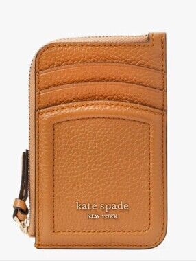 kate spade ♠️ Knott Pebbled Leather Card Case Wallet